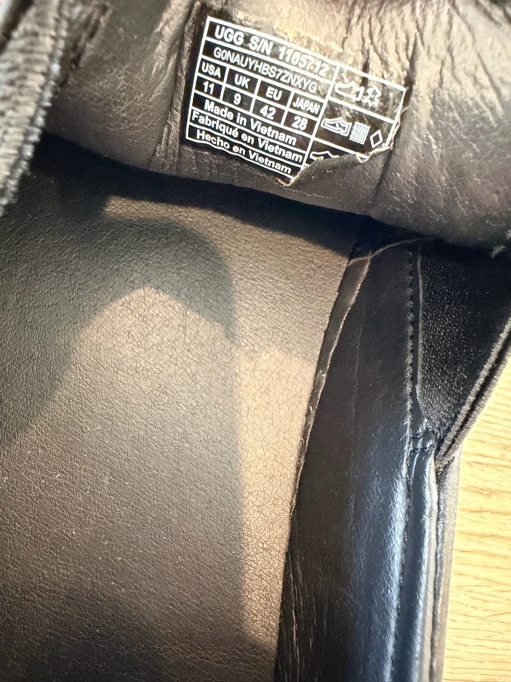 UGG Jass Women's Size "11" Black [1105712] Leather Slip On Sneakers - Picture 5 of 8